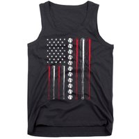 Patriotic Baseball 4th Of July Men USA American Flag Tank Top