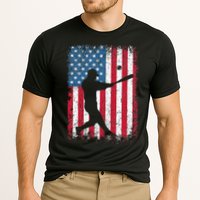 Patriotic Baseball 4th Of July Men USA American Flag Cooling Performance Crew T-Shirt