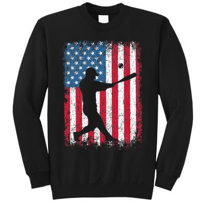 Patriotic Baseball 4th Of July Men USA American Flag Sweatshirt