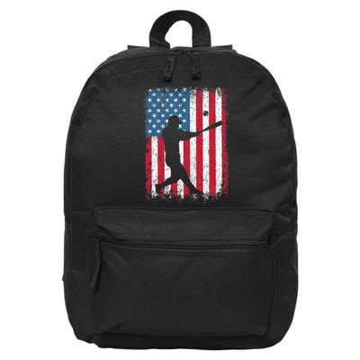 Patriotic Baseball 4th Of July Men USA American Flag 16 in Basic Backpack