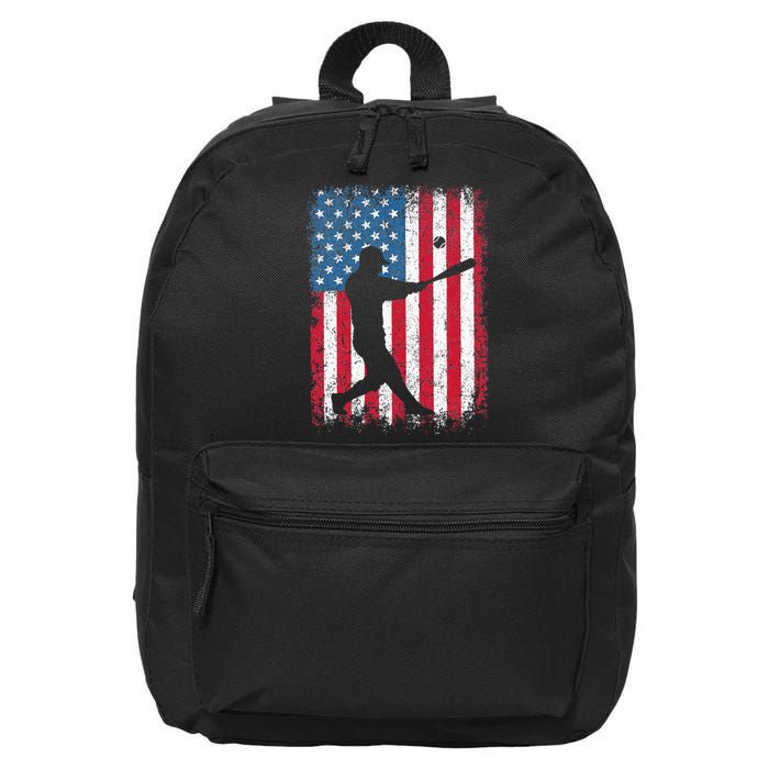 Patriotic Baseball 4th Of July Men USA American Flag 16 in Basic Backpack