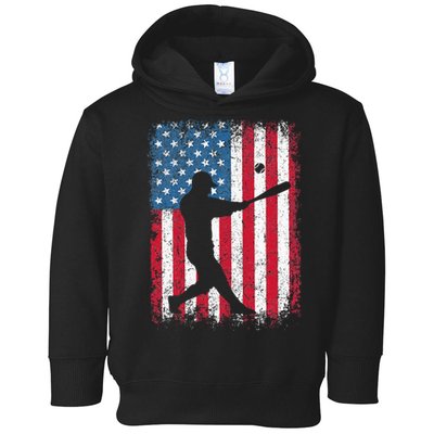 Patriotic Baseball 4th Of July Men USA American Flag Toddler Hoodie