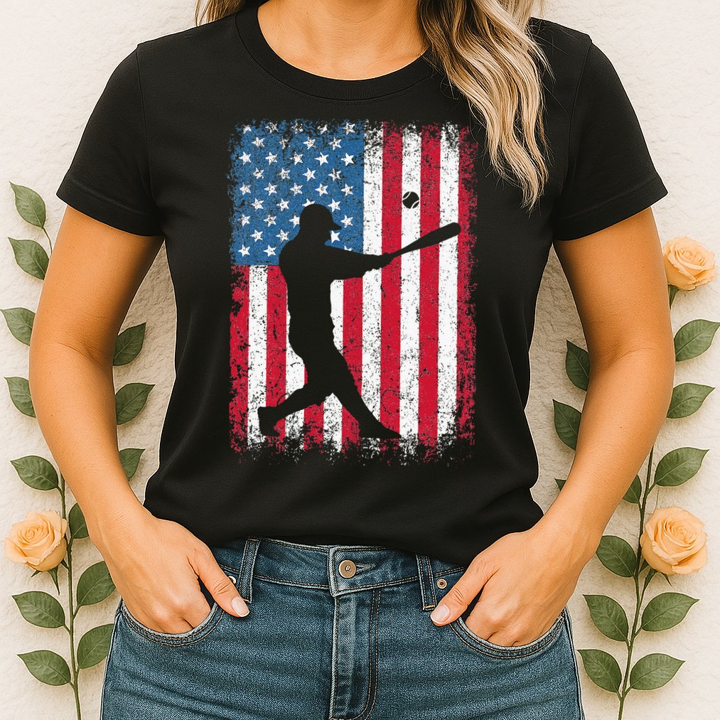 Patriotic Baseball 4th Of July Men USA American Flag Womens T-Shirt
