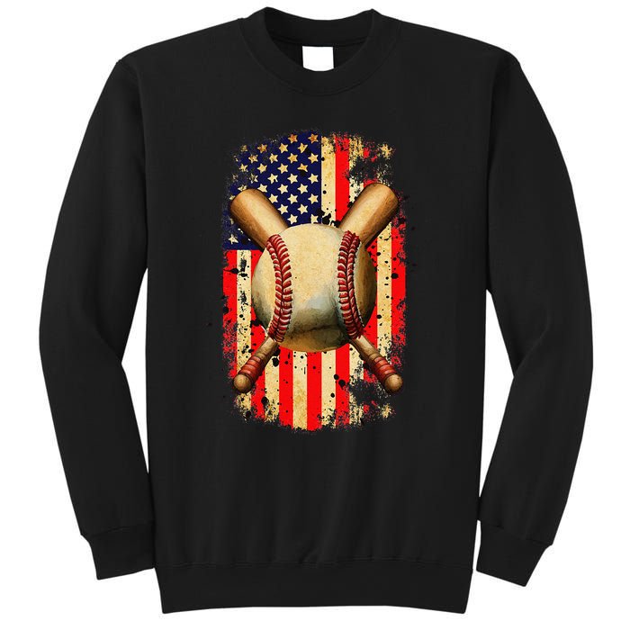 Patriotic Baseball 4th Of July USA American Flag Sweatshirt