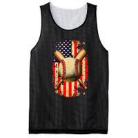 Patriotic Baseball 4th Of July USA American Flag Mesh Reversible Basketball Jersey Tank