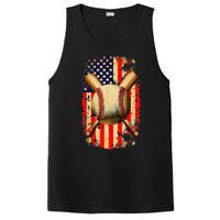 Patriotic Baseball 4th Of July USA American Flag PosiCharge Competitor Tank