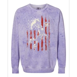 Patriotic Basketball 4th Of July Usa American Flag Colorblast Crewneck Sweatshirt