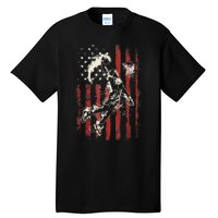 Patriotic Basketball 4th Of July Usa American Flag Tall T-Shirt