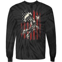 Patriotic Basketball 4th Of July Usa American Flag Tie-Dye Long Sleeve Shirt