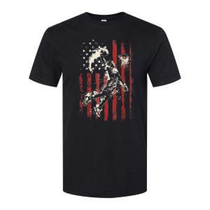 Patriotic Basketball 4th Of July Usa American Flag Softstyle CVC T-Shirt