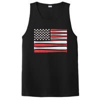 Patriotic Baseball 4th Of July Usa American Flag Vintage Baseball American Flag PosiCharge Competitor Tank