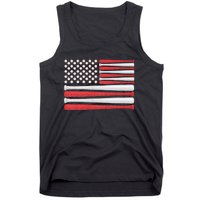 Patriotic Baseball 4th Of July Usa American Flag Vintage Baseball American Flag Tank Top