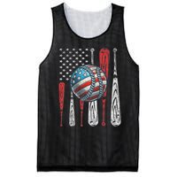 Patriotic Baseball 4th Of July Usa American Flag Vintage Baseball American Flag Mesh Reversible Basketball Jersey Tank