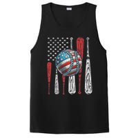 Patriotic Baseball 4th Of July Usa American Flag Vintage Baseball American Flag PosiCharge Competitor Tank