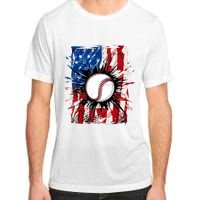 Patriotic Baseball 4th Of July Usa American Flag Boy Adult ChromaSoft Performance T-Shirt