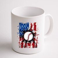 Patriotic Baseball 4th Of July Usa American Flag Boy Coffee Mug