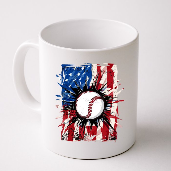 Patriotic Baseball 4th Of July Usa American Flag Boy Coffee Mug