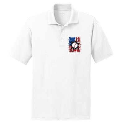 Patriotic Baseball 4th Of July Usa American Flag Boy PosiCharge RacerMesh Polo