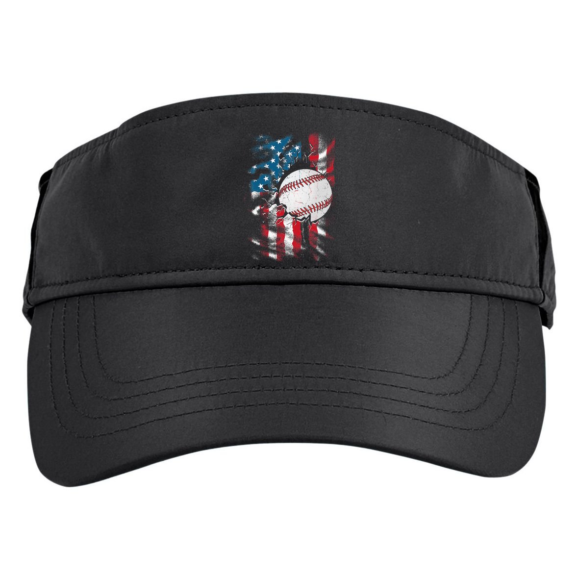 Patriotic Baseball 4th Of July USA American Flag Adult Drive Performance Visor
