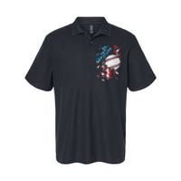 Patriotic Baseball 4th Of July USA American Flag Softstyle Adult Sport Polo