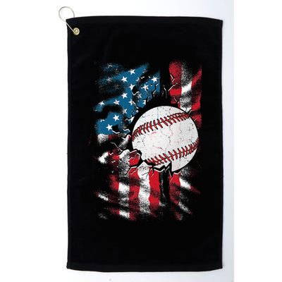 Patriotic Baseball 4th Of July USA American Flag Golf Towel