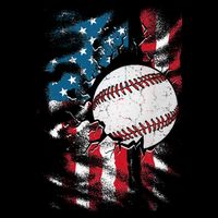 Patriotic Baseball 4th Of July USA American Flag Womens T-Shirt