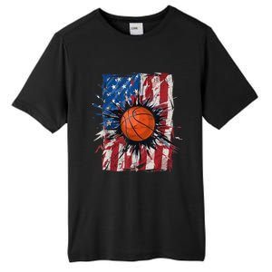 Patriotic Basketball 4th Of July Men USA American Flag Boy Tall Fusion ChromaSoft Performance T-Shirt