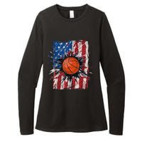 Patriotic Basketball 4th Of July Men USA American Flag Boy Womens CVC Long Sleeve Shirt