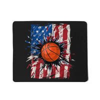 Patriotic Basketball 4th Of July Men USA American Flag Boy Mousepad