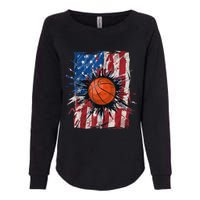 Patriotic Basketball 4th Of July Men USA American Flag Boy Womens California Wash Sweatshirt