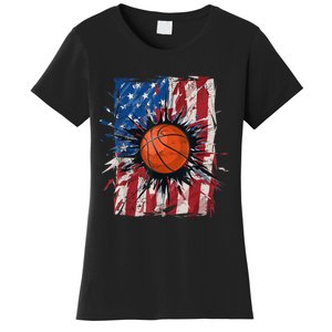 Patriotic Basketball 4th Of July Men USA American Flag Boy Women's T-Shirt