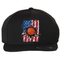 Patriotic Basketball 4th Of July Men USA American Flag Boy Wool Snapback Cap