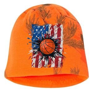 Patriotic Basketball 4th Of July Men USA American Flag Boy Kati - Camo Knit Beanie