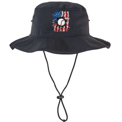 Patriotic Baseball 4th Of July Usa American Flag Bucket Hat
