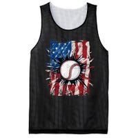 Patriotic Baseball 4th Of July Usa American Flag Mesh Reversible Basketball Jersey Tank