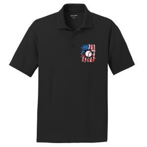 Patriotic Baseball 4th Of July Usa American Flag PosiCharge RacerMesh Polo