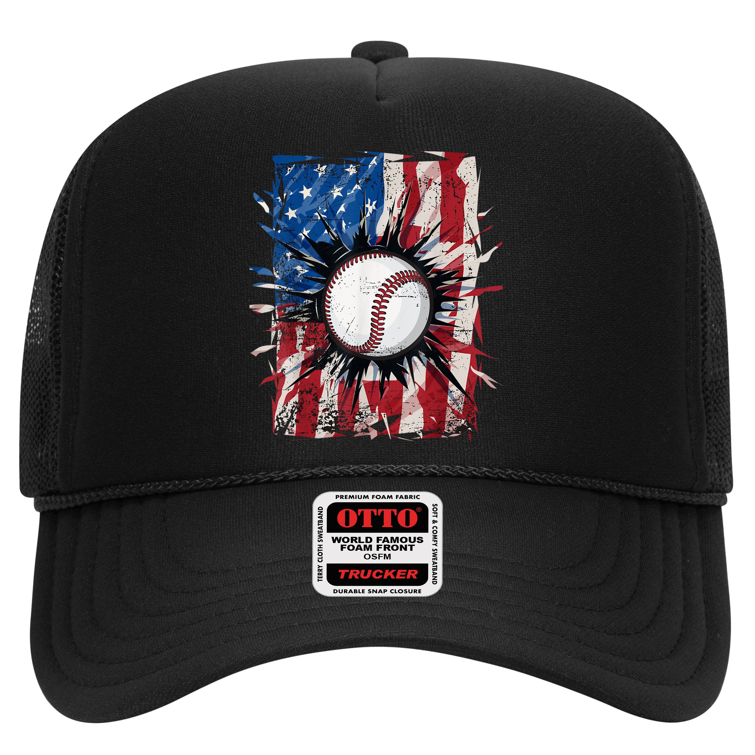 Patriotic Baseball 4th Of July Usa American Flag Hat