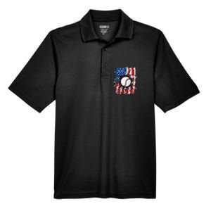 Patriotic Baseball 4th Of July Men USA American Flag Men's Origin Performance Pique Polo