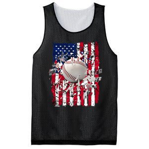 Patriotic Baseball 4th Of July Usa American Flag Mesh Reversible Basketball Jersey Tank