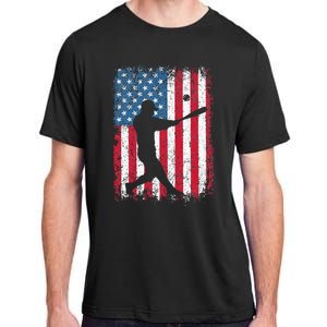 Patriotic Baseball 4th Of July Men USA American Flag Adult ChromaSoft Performance T-Shirt