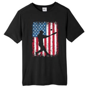 Patriotic Baseball 4th Of July Men USA American Flag Tall Fusion ChromaSoft Performance T-Shirt