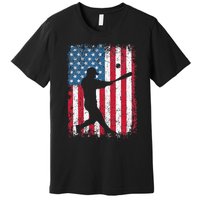 Patriotic Baseball 4th Of July Men USA American Flag Premium T-Shirt