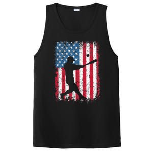 Patriotic Baseball 4th Of July Men USA American Flag PosiCharge Competitor Tank