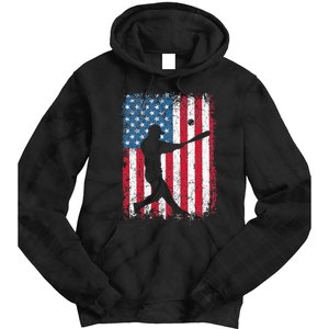 Patriotic Baseball 4th Of July Men USA American Flag Tie Dye Hoodie