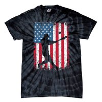 Patriotic Baseball 4th Of July Men USA American Flag Tie-Dye T-Shirt