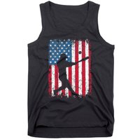 Patriotic Baseball 4th Of July Men USA American Flag Tank Top