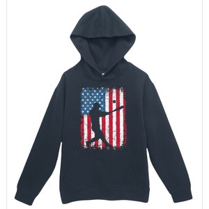 Patriotic Baseball 4th Of July Men USA American Flag Urban Pullover Hoodie