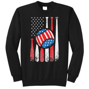 Patriotic Baseball 4th Of July USA American Flag Sweatshirt