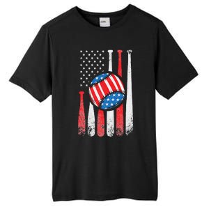 Patriotic Baseball 4th Of July USA American Flag Tall Fusion ChromaSoft Performance T-Shirt