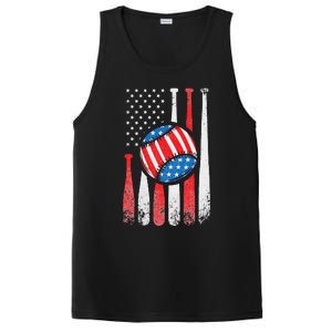 Patriotic Baseball 4th Of July USA American Flag PosiCharge Competitor Tank